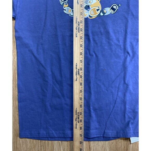 Champion Classic Comfortable Crewneck Men's T-Shirt Blue Graphic Tee Size Medium - Picture 5 of 9